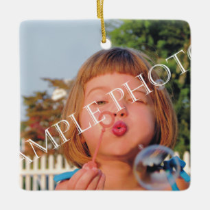 De Cerâmica Ornamento personalizado do quadrado da foto. Faça