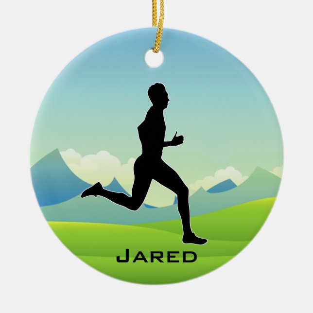 De Cerâmica Ornamento Personalizado do Runner (Frente)