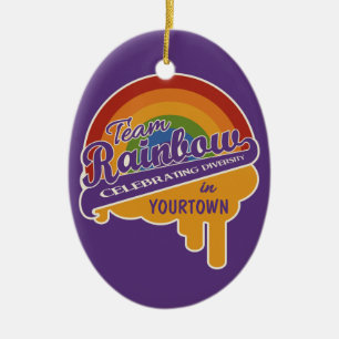 De Cerâmica ornamento personalizado do Team Rainbow