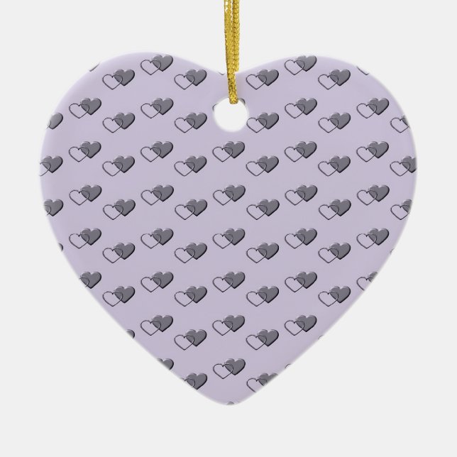 De Cerâmica ornamento personalizado do Tiny Hearts (Frente)