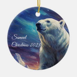 De Cerâmica Ornamento Personalizado do Urso Polar