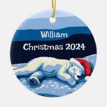 Ornamento Personalizado Do Urso Polar Dormindo