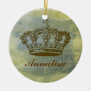 De Cerâmica Ornamento personalizado do vintage coroa francesa