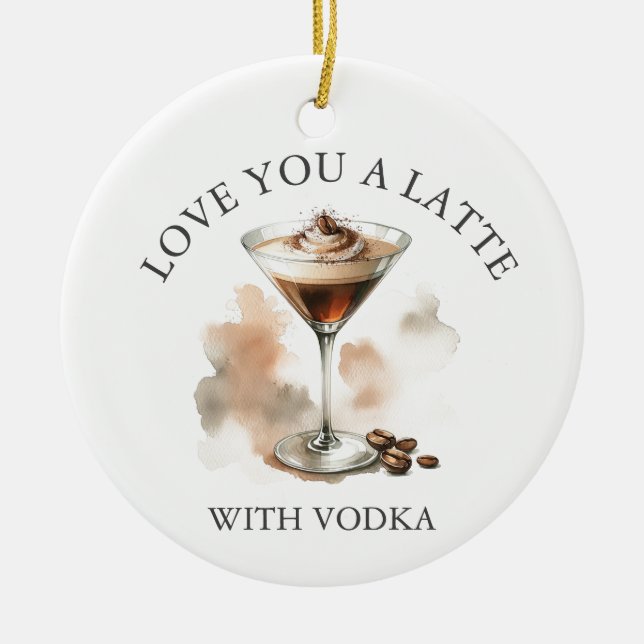 De Cerâmica Ornamento Personalizado Espresso Martini (Frente)