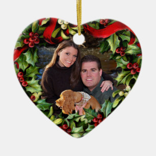 De Cerâmica Ornamento personalizado foto do coração da