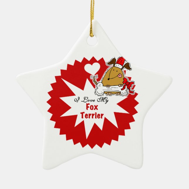 De Cerâmica Ornamento Personalizado Fox TerrierKeepsasaame (Frente)