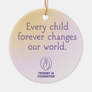 De Cerâmica Ornamento personalizado fundação do Trisomy 18
