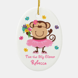 De Cerâmica Ornamento personalizado irmã mais velha do macaco