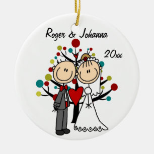 De Cerâmica Ornamento personalizado ø Natal Wedding do casal