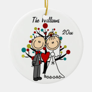De Cerâmica Ornamento personalizado ø Natal Wedding do casal