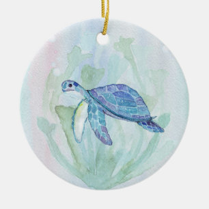 De Cerâmica Ornamento PERSONALIZADO PASTEL da AGUARELA da