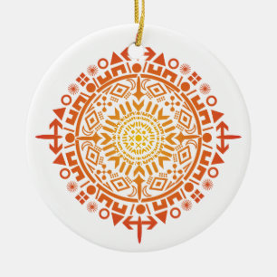 De Cerâmica Ornamento personalizado primitivo Art-Sun