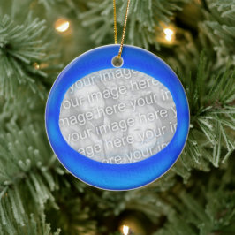 De Cerâmica Ornamento - Personalizar bola azul