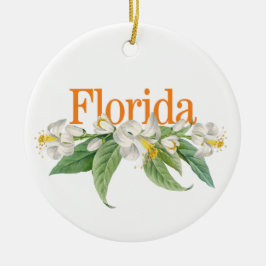 De Cerâmica Ornamento Personalizável da Flórida com Laranja Bl