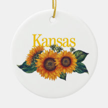Ornamento Personalizável do Kansas com Sunflower