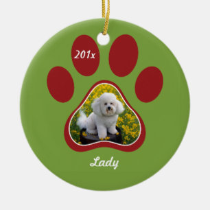 De Cerâmica Ornamento Pet Personalizado Pawprint