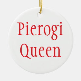 De Cerâmica Ornamento "Pierogi Queen - Feliz Natal 2024"