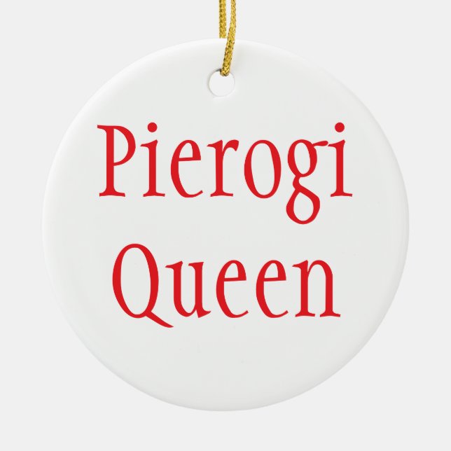 De Cerâmica Ornamento "Pierogi Queen - Feliz Natal 2024" (Frente)