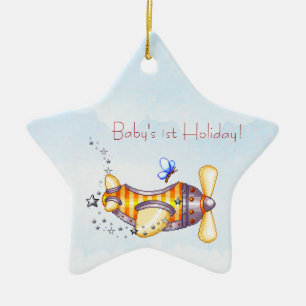 De Cerâmica Ornamento plano do ø feriado do bebê