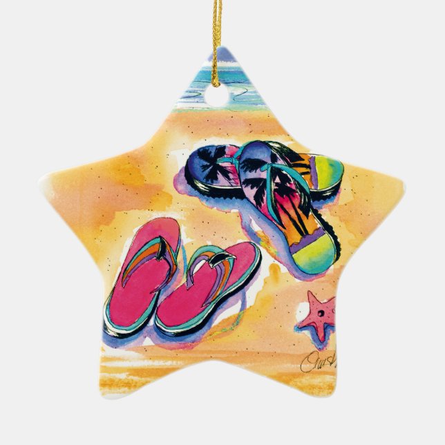 De Cerâmica Ornamento por estrela Flip-flops (Frente)