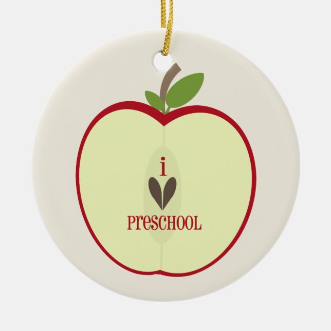 De Cerâmica Ornamento pré-escolar do professor - Apple (Frente)