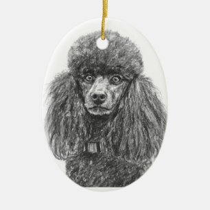 De Cerâmica Ornamento preto da caniche