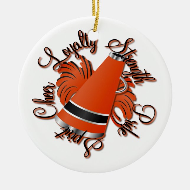 De Cerâmica Ornamento preto e alaranjado do elogio das (Frente)