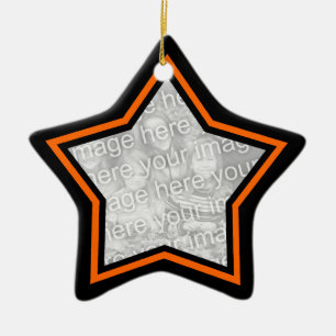 De Cerâmica Ornamento preto e alaranjado do quadro da estrela