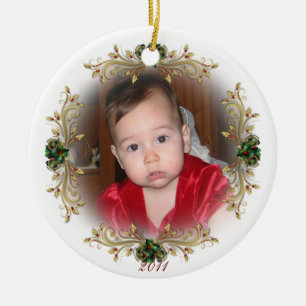 De Cerâmica Ornamento "Primeiro Natal do Bebê"
