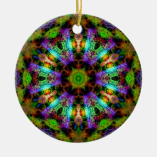 De Cerâmica Ornamento psicadélico luminoso da mandala