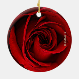 De Cerâmica Ornamento Quadrado HAMbyWG - Rosa vermelha