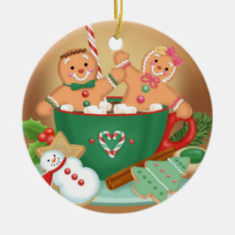 De Cerâmica Ornamento quente do cacau e do pão-de-espécie