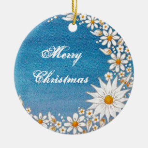 De Cerâmica Ornamento redondo da lua crescente - Feliz Natal