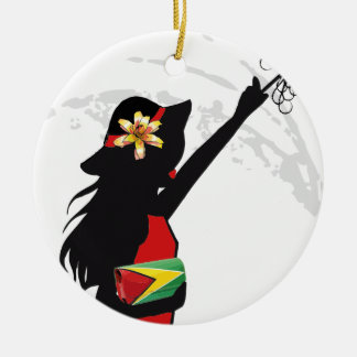 De Cerâmica Ornamento Ronda Rapariga da Guiana