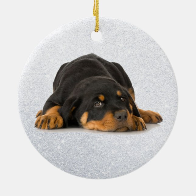 De Cerâmica Ornamento Rottweiler (Traseira)