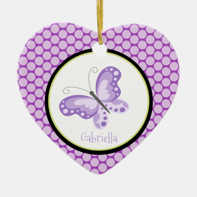 De Cerâmica Ornamento roxo da borboleta (Frente)