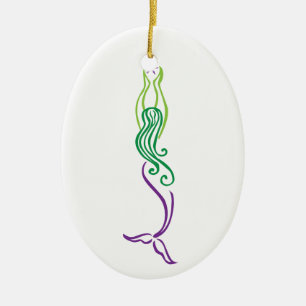 De Cerâmica Ornamento roxo da sereia