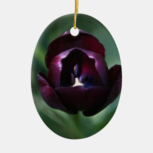 De Cerâmica Ornamento roxo do feriado do Natal da tulipa