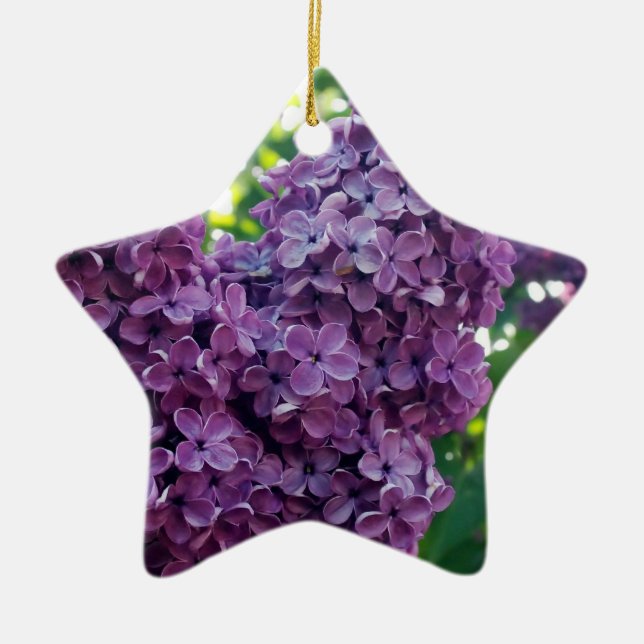 De Cerâmica Ornamento roxo dos Lilacs (Frente)