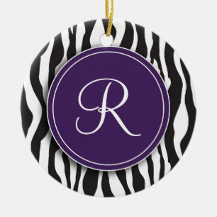 De Cerâmica Ornamento roxo feminino do impressão da zebra do