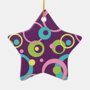 De Cerâmica Ornamento roxo Funky dos círculos