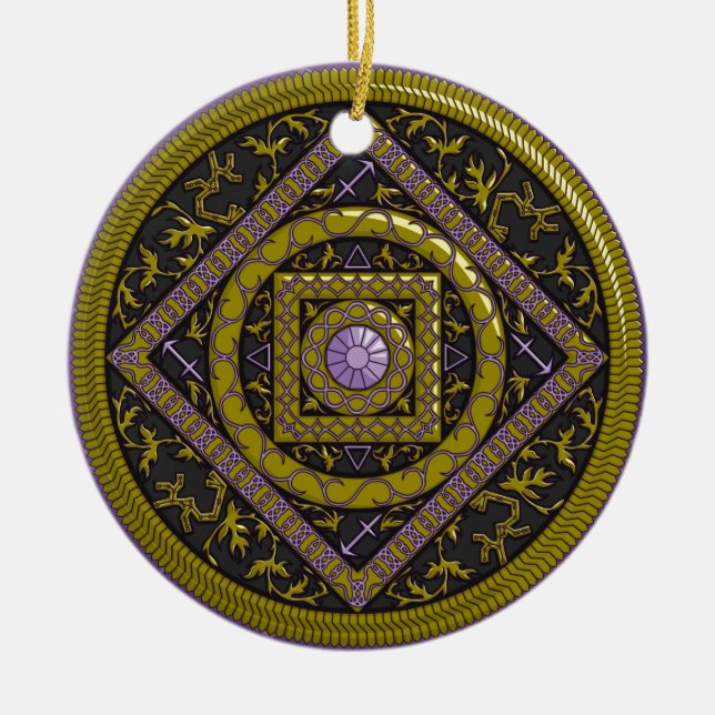 De Cerâmica Ornamento Sagittarius Mandala (Frente)