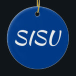 De Cerâmica Ornamento SISU (Arredondar; Azul; Ornamento Finlan<br><div class="desc">O ornamento da SISU é a forma perfeita de mostrar a sua herança finlandesa. Faz um excelente de presente para finlandês!</div>