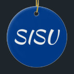 De Cerâmica Ornamento SISU (Arredondar; Azul; Ornamento Finlan<br><div class="desc">O ornamento da SISU é a forma perfeita de mostrar a sua herança finlandesa. Faz um excelente de presente para finlandês!</div>