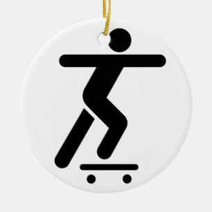 De Cerâmica Ornamento Skateboarding do símbolo
