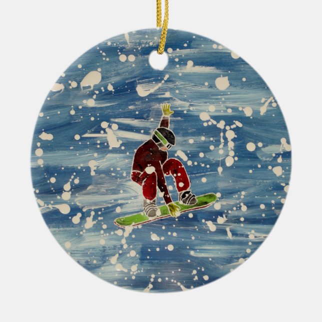 De Cerâmica ornamento Snowboard (Frente)