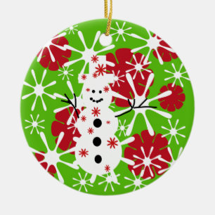 De Cerâmica Ornamento Snowman Splotch Keepsaac