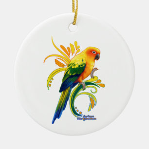 De Cerâmica Ornamento Sun Conure