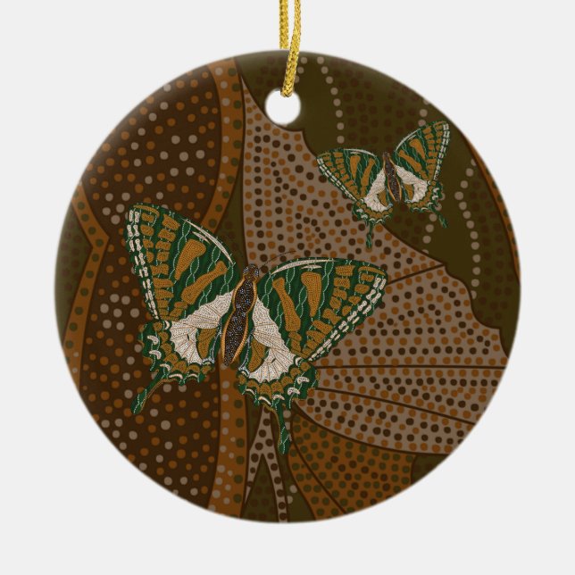 De Cerâmica Ornamento Swallowtail Aboriginal (Frente)