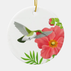 De Cerâmica Ornamento Throated do colibri do rubi